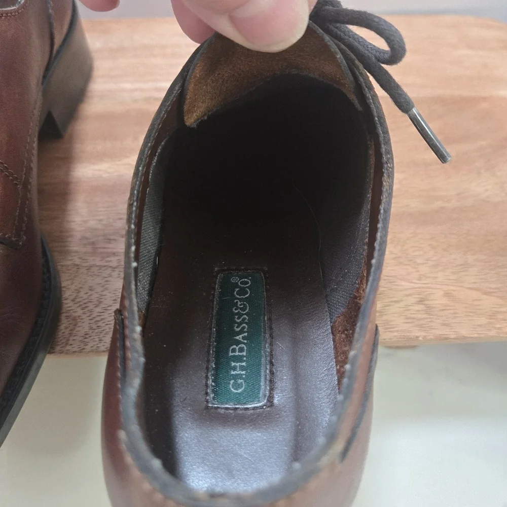 G.H. Bass & Co‎ Brown Leather Oxford Dress Shoes Lace Up Classic Men's 8.5 Est